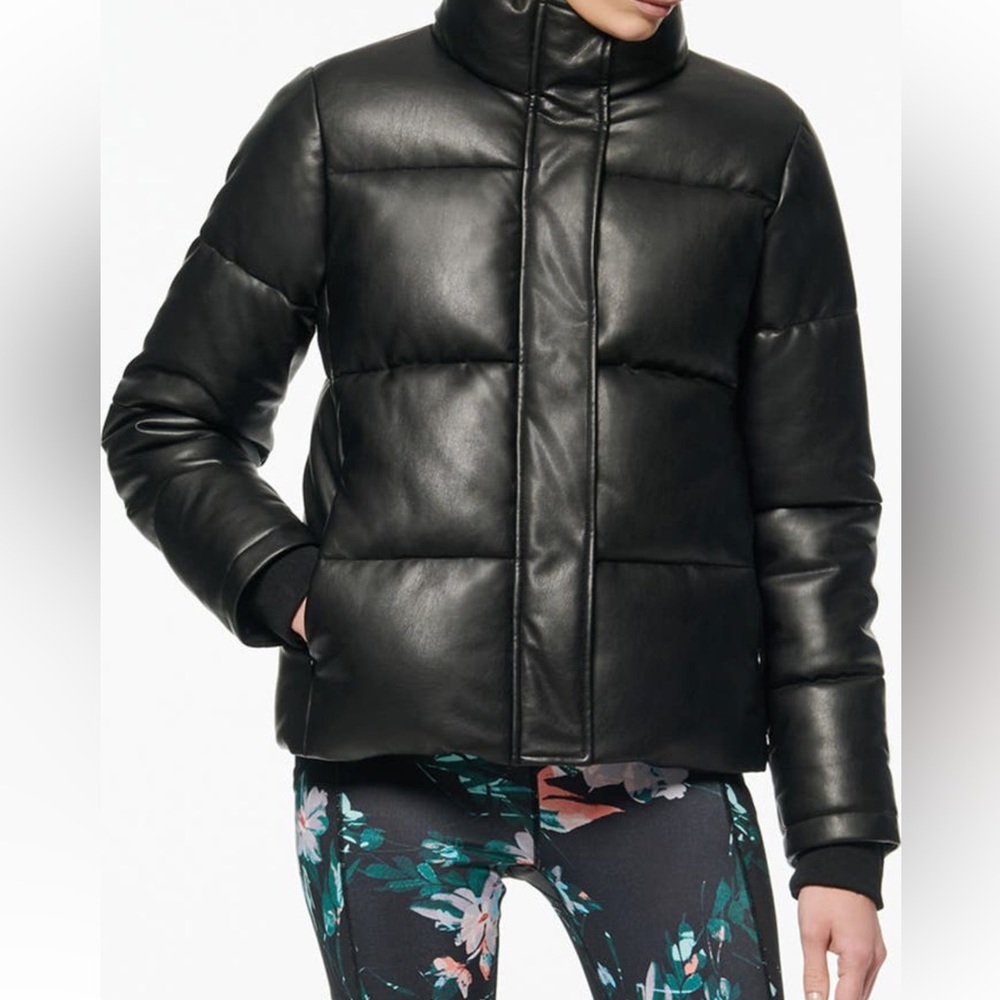 Marc New York faux leather puffer jacket - size Small